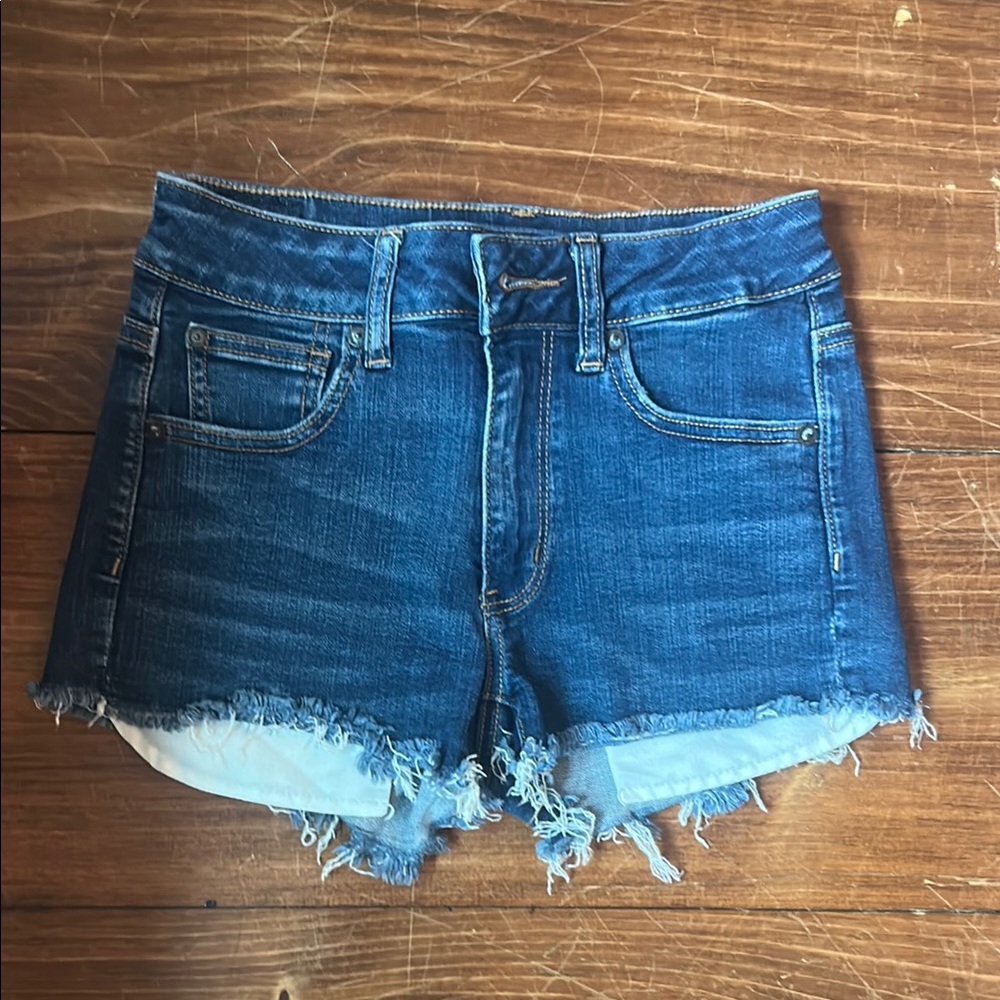 American Eagle Outfitters Blue Jean Shorts Distressed Cut-Off